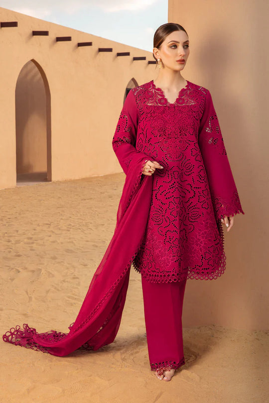 RANG RASIYA - 3PC LAWN CHICKENKARI EMBROIDERED SHIRT WITH EMBROIDERED DUPATTA