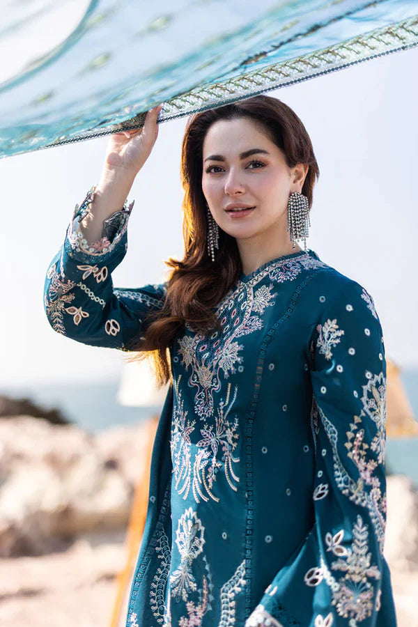 Zara Shahjahan 3 PIECE Embroidered Shirt With Embroidered Bamber Dupatta