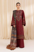 3PC UNSTITCHED HEAVY EMBROIDERED SUIT
