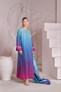 MRS-402 | Silk 3 Piece Stitched Printed Kaftan Set