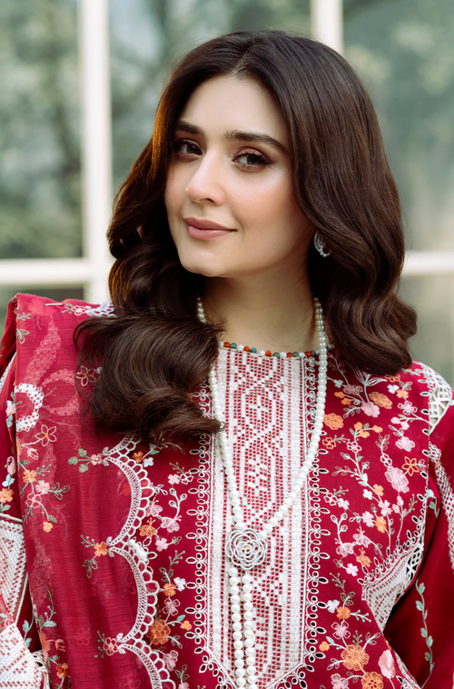BIN ILYAS | UNSTITCHED LAWN 3PC  EMBROIDERED SUITE