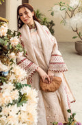 QALAMKAR - 3PC LAWN EMBROIDERED SHIRT WITH KHADI NET EMBROIDERED DUPATTA