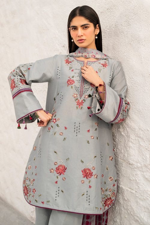 3 PCS CAMBRIC EMBROIDERED DRESS -