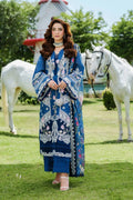 ELAF | ZIVA | TEAL BLUE | UNSTITCHED LAWN 3PC EMBROIDERED SUITE