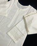 MRS-375 | White Lace Work Lawn 2 Piece Stitched Suit