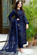 DANANIL LAWN HEAVY 3PC EMBOIDERY KD-NAVE BLUE-1021
