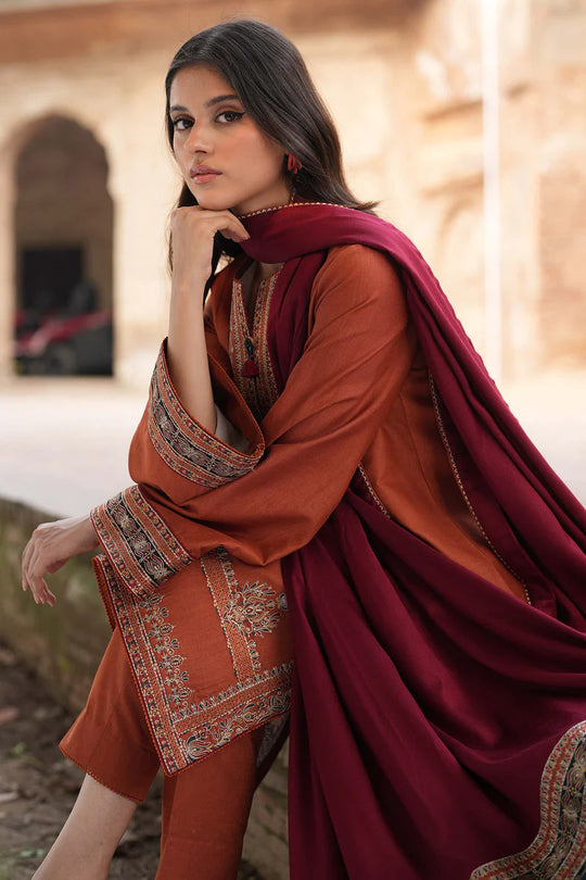 Jazmin 3Pc Lawn Embroidered Shirt With Printed Lawn Dupatta