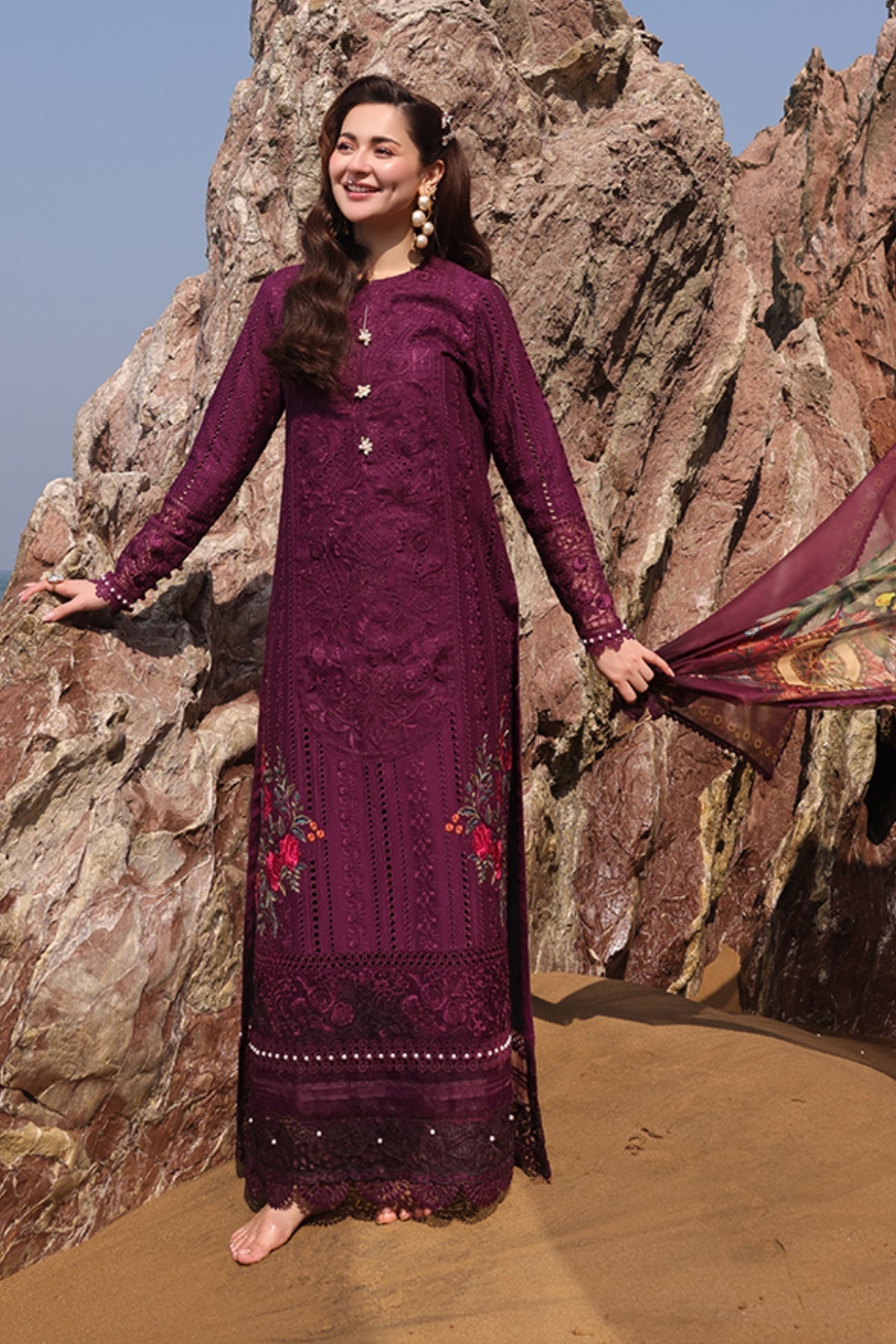 IMROZIA | LAWN CHIKANKARI EMBROIDERED UNSTITCHED 3PC SUITE
