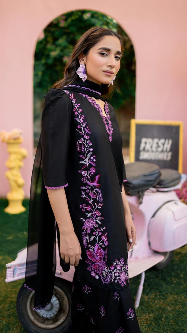 MRS-409 | Lawn Embroidered 3 Piece Stitched Suit